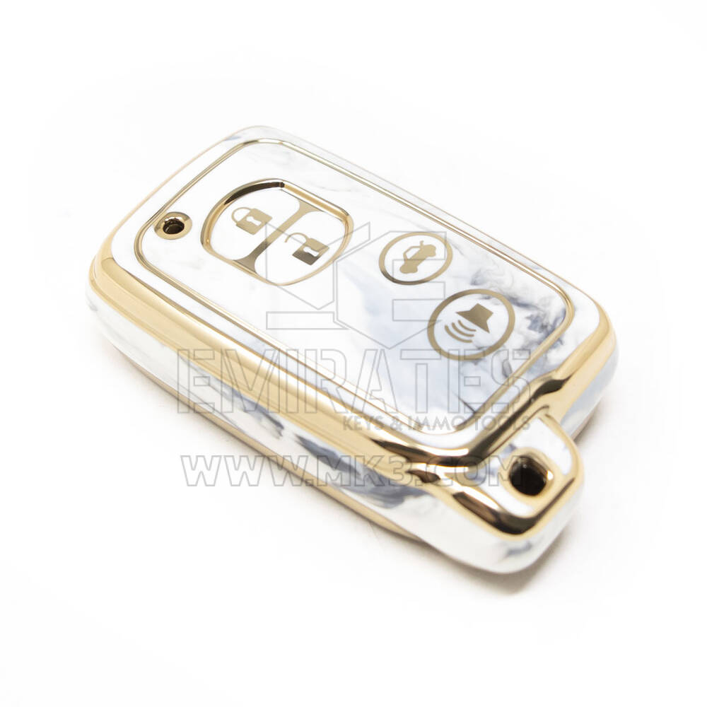 Nueva cubierta de mármol Nano de alta calidad del mercado de accesorios para llave remota Toyota 4 botones Color blanco TYT-H12J4 | Cayos de los Emiratos