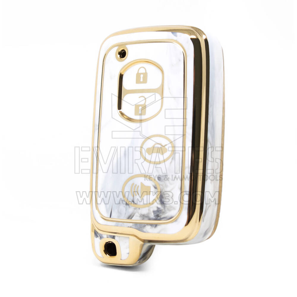 Nano cubierta de mármol de alta calidad para llave remota Toyota, 4 botones, Color blanco, TYT-H12J4