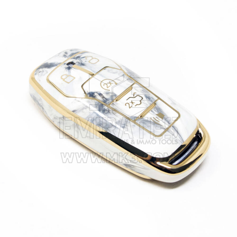 Novo aftermarket nano capa de mármore de alta qualidade para chave remota ford 5 botões cor branca Ford-A12J | Chaves dos Emirados