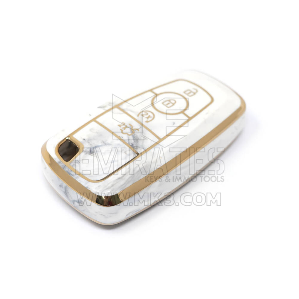 Novo aftermarket nano capa de mármore de alta qualidade para chave remota ford 4 botões cor branca Ford-B12J4 Chaves dos Emirados