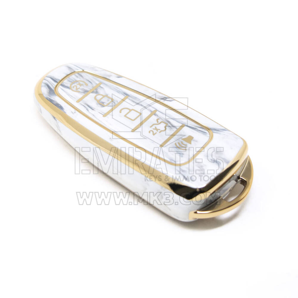 Novo aftermarket nano capa de mármore de alta qualidade para chave remota ford 5 botões cor branca Ford-J12J | Chaves dos Emirados