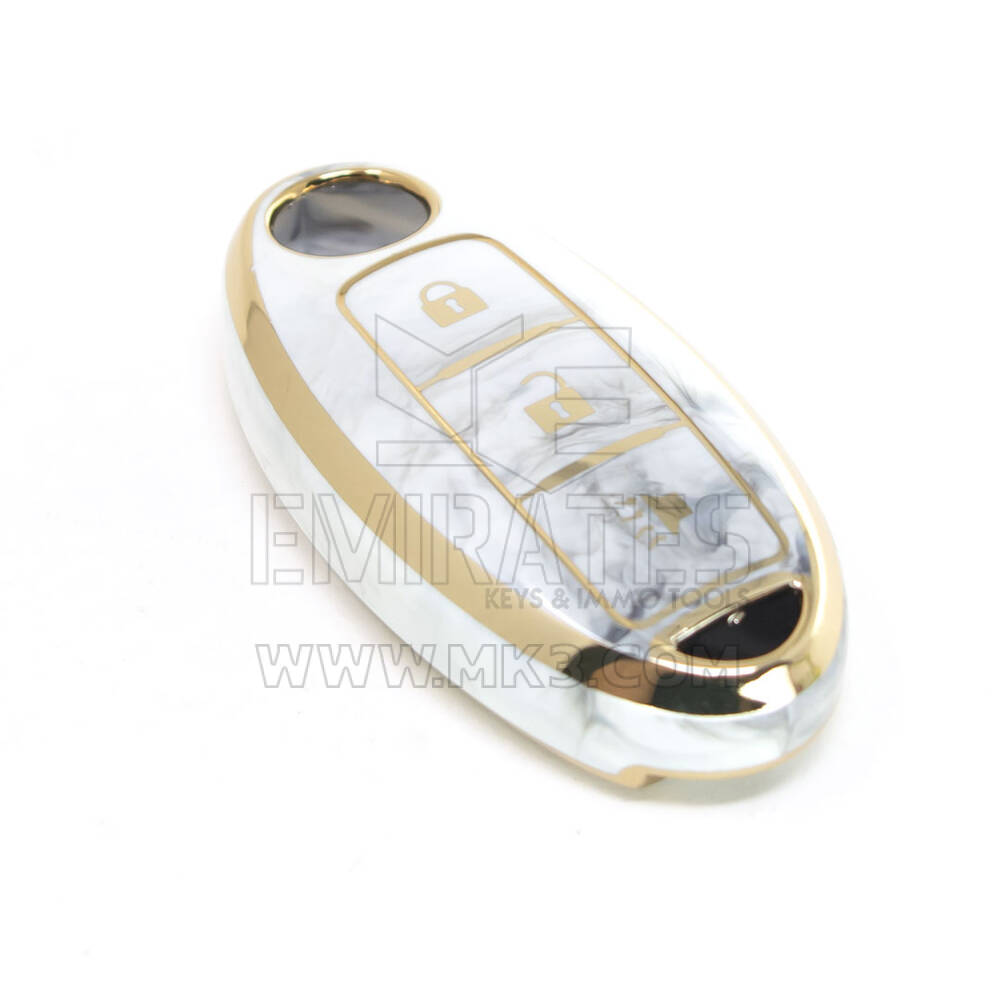 Nuova copertura in marmo Nano di alta qualità aftermarket per chiave remota Nissan 3 pulsanti colore bianco NS-A12J3A | Chiavi degli Emirati