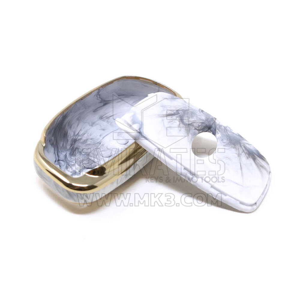 New Aftermarket Nano High Quality Marble Cover For Hyundai Remote Key 4 Buttons White Color HY-A12J4B | Emirates Keys