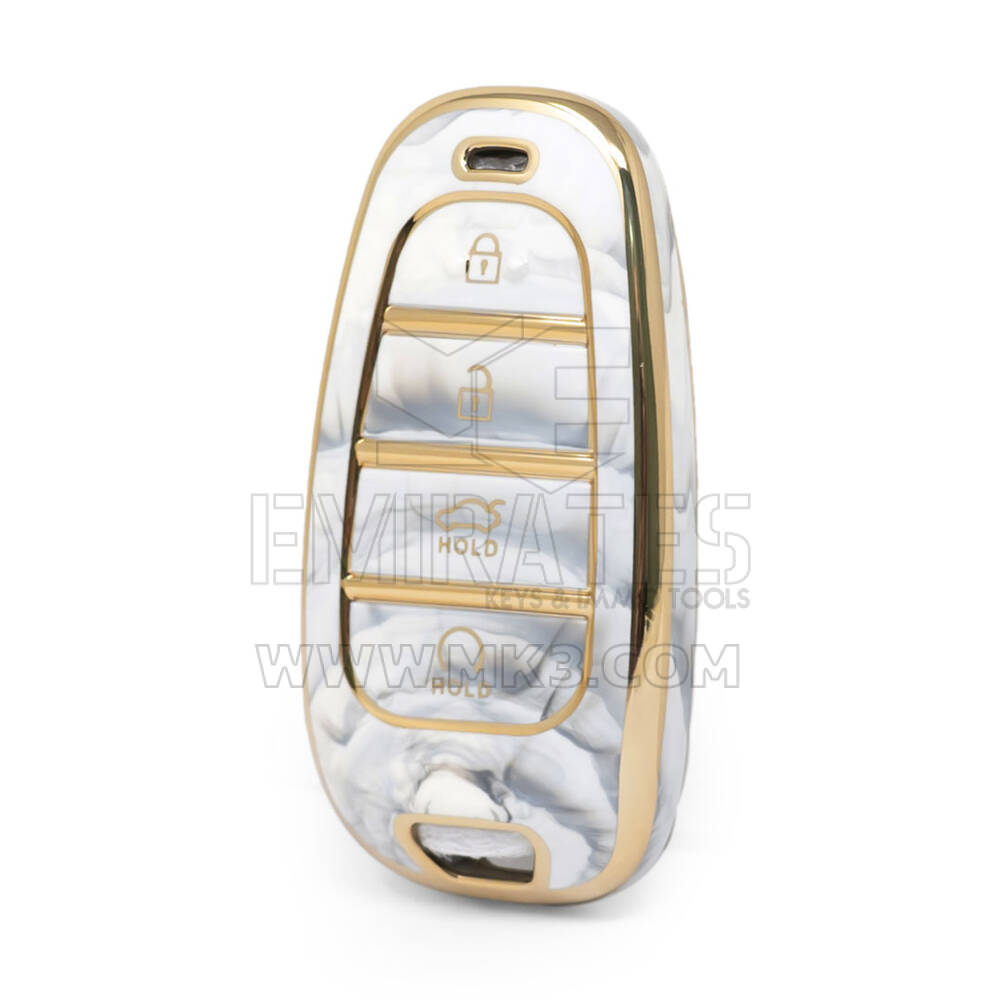 Nano cubierta de mármol de alta calidad para llave remota Hyundai, 4 botones, Color blanco, HY-H12J4B