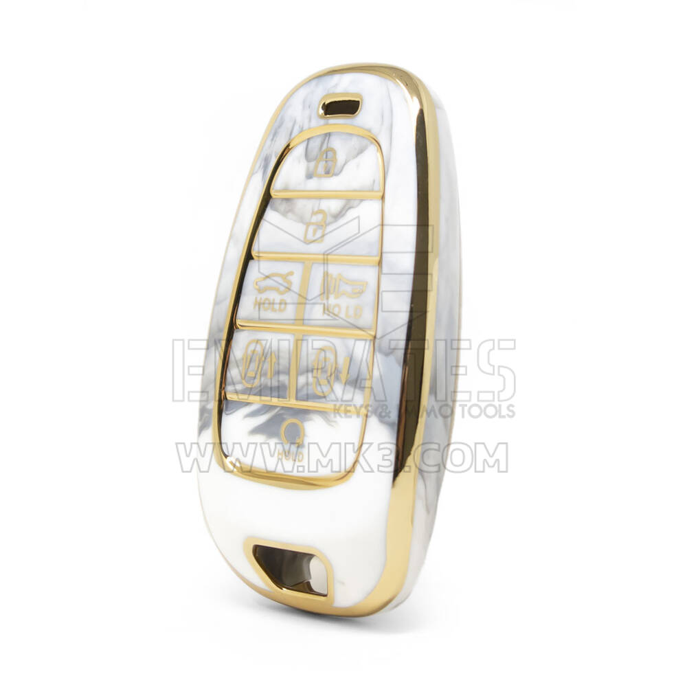 Nano cubierta de mármol de alta calidad para llave remota Hyundai, 7 botones, Color blanco, HY-H12J7
