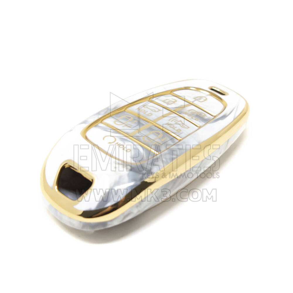 Nueva cubierta de mármol Nano de alta calidad del mercado de accesorios para llave remota Hyundai 8 botones Color blanco HY-H12J8 | Cayos de los Emiratos