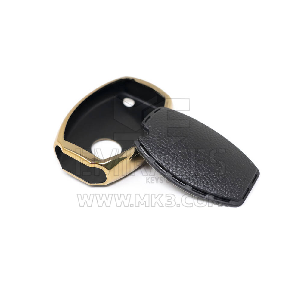 New Aftermarket Nano High Quality Gold Leather Cover For Mercedes Benz Remote Key 3 Buttons Black Color Benz-A13J | Emirates Keys