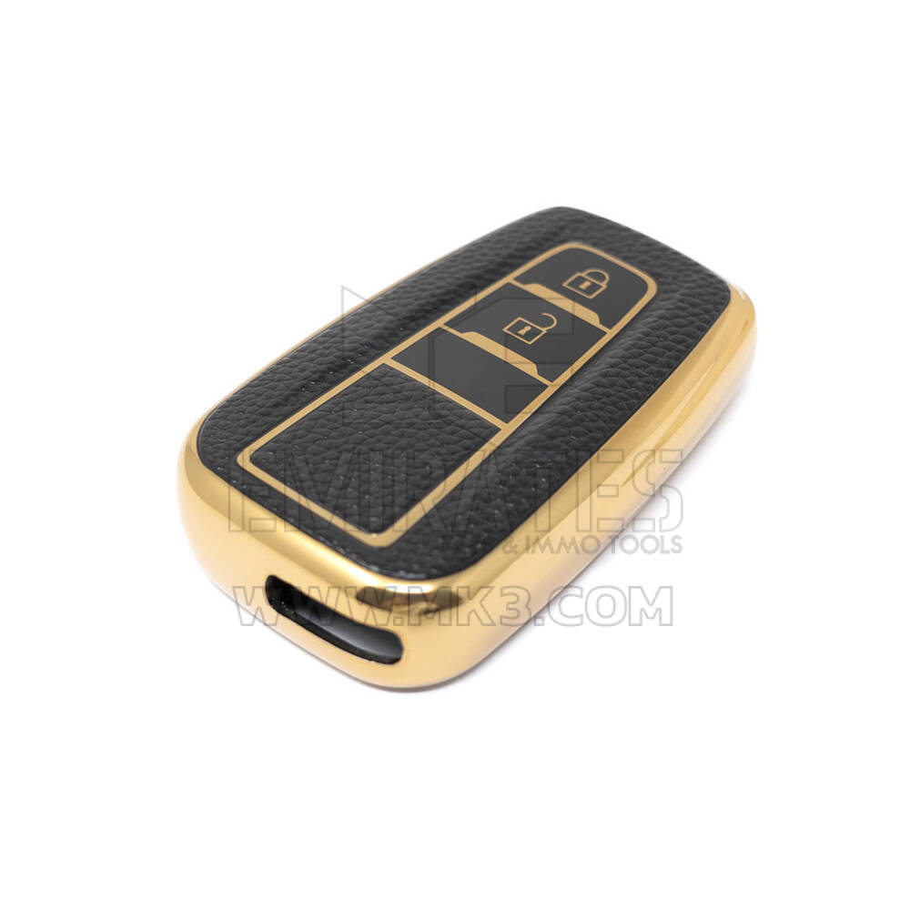 Nueva funda de cuero dorado Nano de alta calidad para llave remota de Toyota, 2 botones, Color negro, TYT-B13J2, nueva del mercado de accesorios | Cayos de los Emiratos