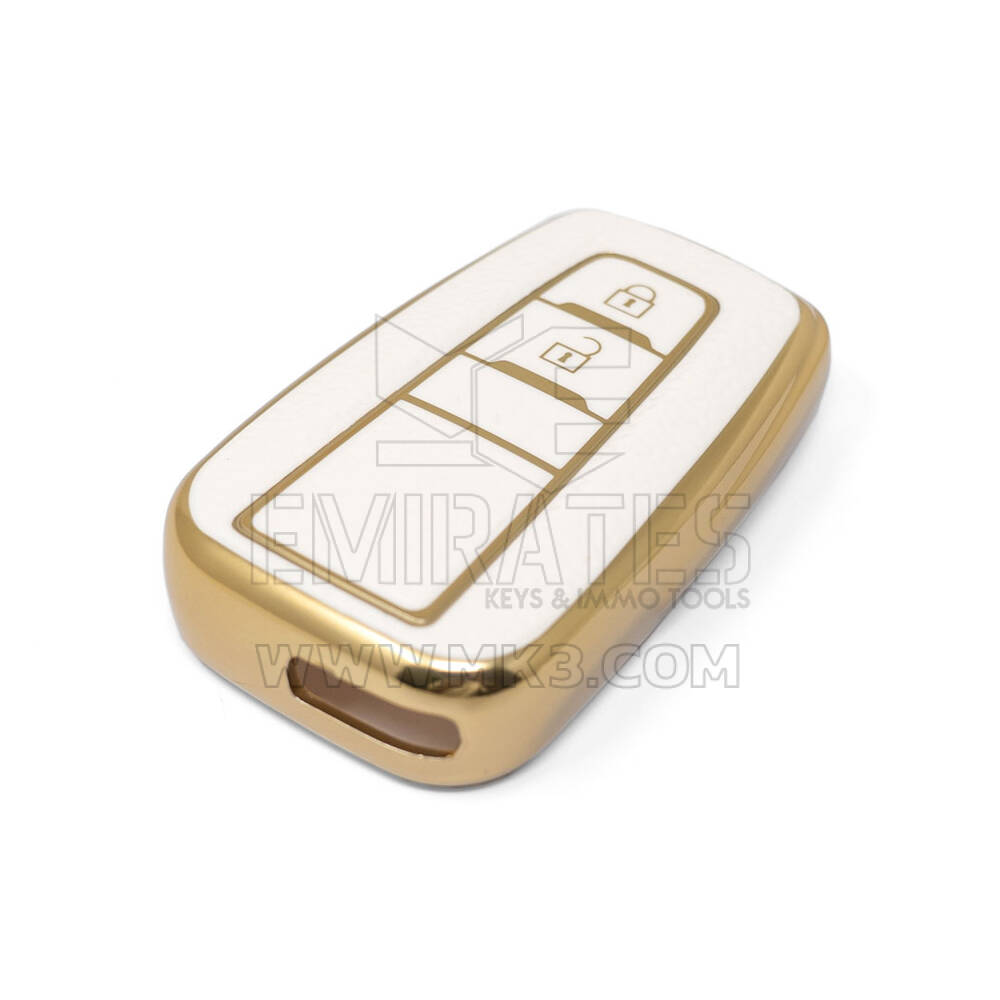 Nueva funda de cuero dorado Nano de alta calidad para llave remota de Toyota, 2 botones, Color blanco, TYT-B13J2, nueva del mercado de accesorios | Cayos de los Emiratos