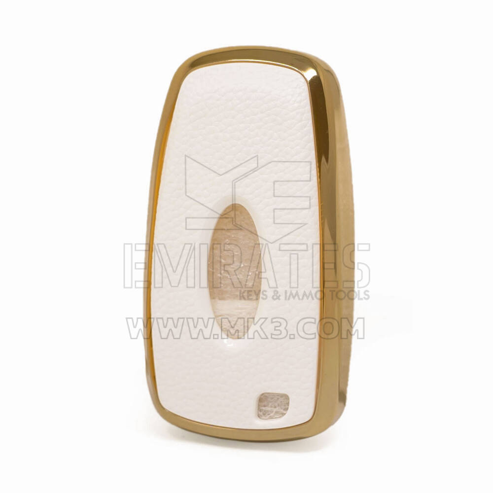 Capa de couro Nano Dourada Ford Remote Key 3B Branco Ford-B13J3 | MK3