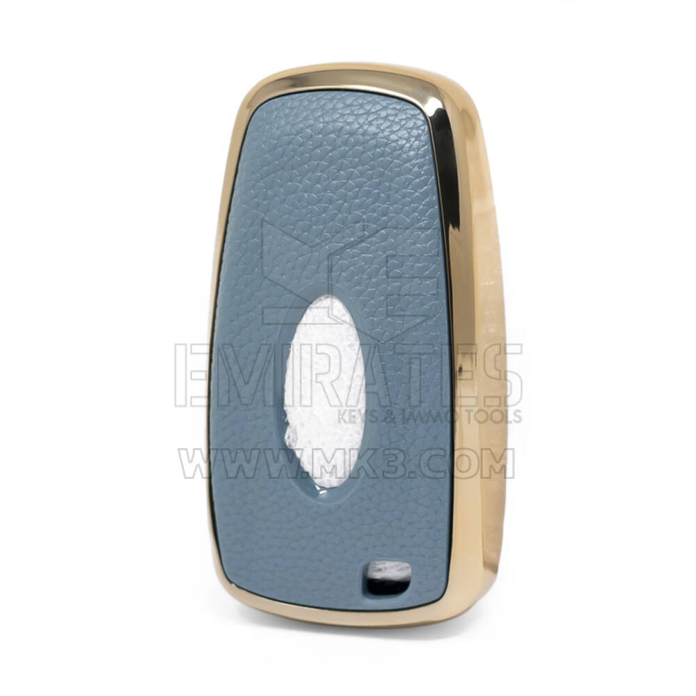 Capa de Couro Nano Dourada Ford Remote Key 3B Cinza Ford-B13J3 | MK3