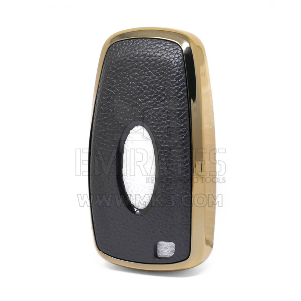 Capa de Couro Nano Ouro Ford Remote Key 4B Preto Ford-B13J4 | MK3
