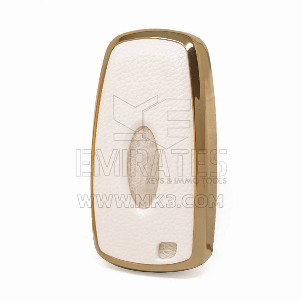 Capa de Couro Nano Dourada Ford Remote Key 5B Branco Ford-B13J5 | MK3