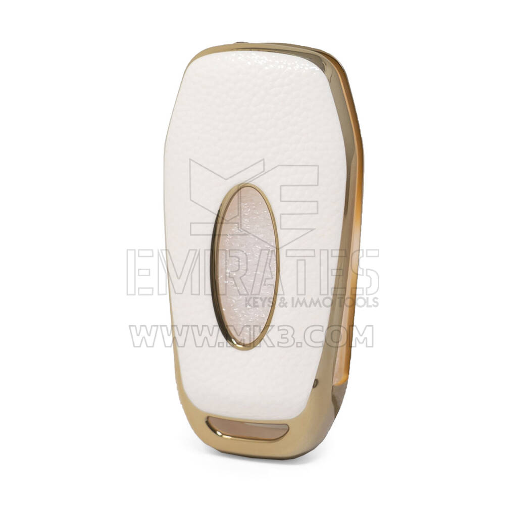 Capa de Couro Nano Dourada Ford Flip Key 3B Branco Ford-F13J | MK3