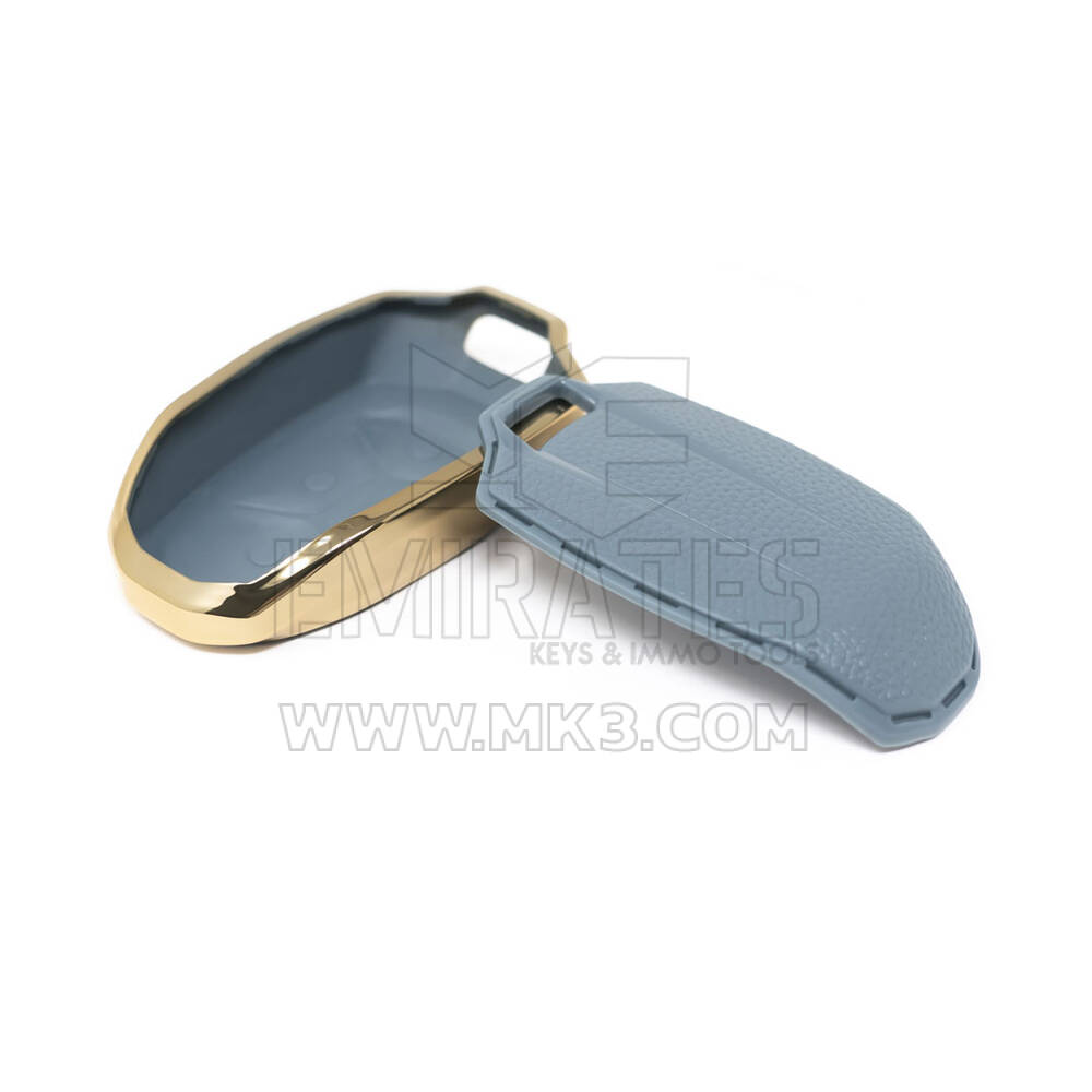 New Aftermarket Nano High Quality Gold Leather Cover For Lynk & Co Remote Key 4 Buttons Gray Color LC-A13J | Emirates Keys