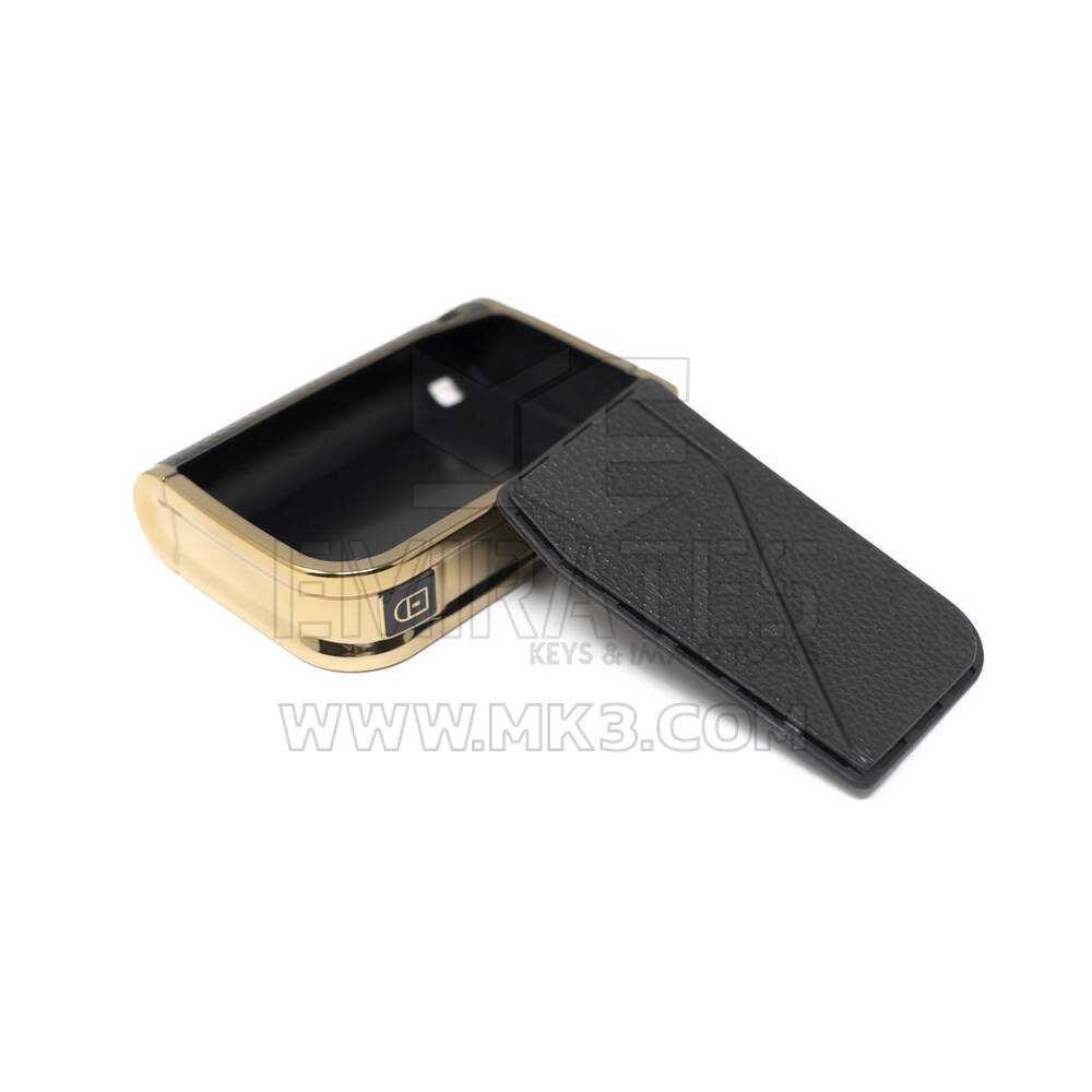 New Aftermarket Nano High Quality Gold Leather Cover For Lynk & Co Remote Key 3 Buttons Black Color LC-B13J | Emirates Keys