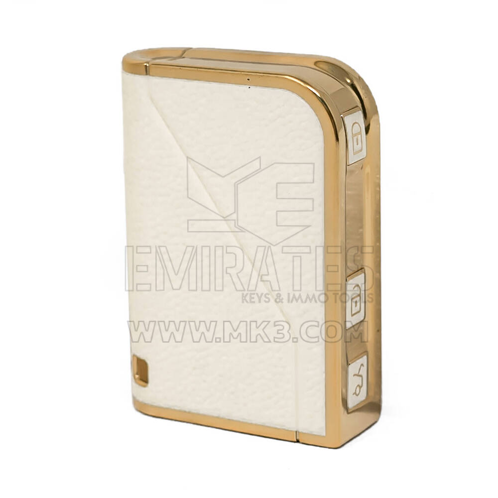 Cover in pelle dorata Nano di alta qualità per chiave remota Lynk & Co 3 pulsanti colore bianco LC-B13J