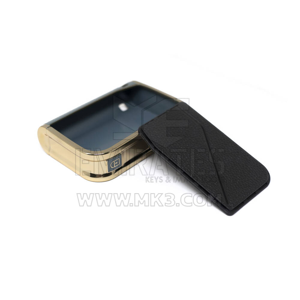 New Aftermarket Nano High Quality Gold Leather Cover For Lynk & Co Remote Key 3 Buttons Gray Color LC-B13J | Emirates Keys