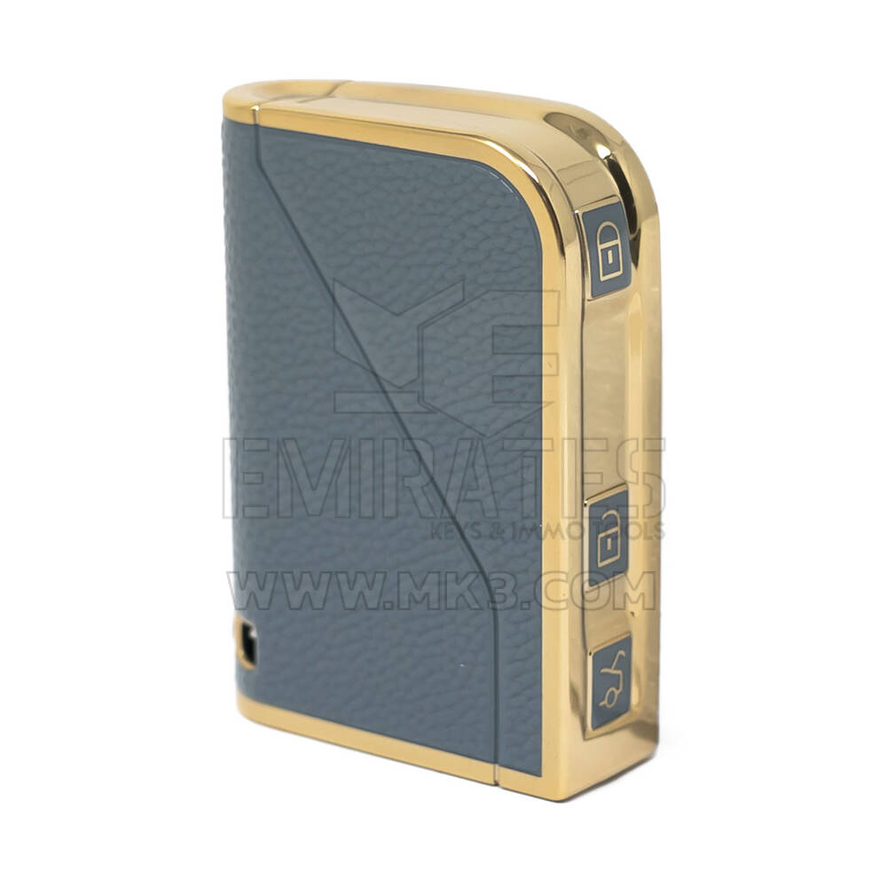 Cover in pelle dorata Nano di alta qualità per chiave remota Lynk & Co 3 pulsanti colore grigio LC-B13J