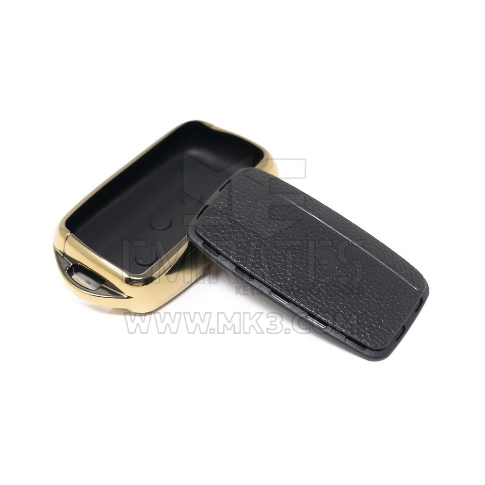 New Aftermarket Nano High Quality Gold Leather Cover For Land Rover Remote Key 5 Buttons Black Color LR-A13J | Emirates Keys