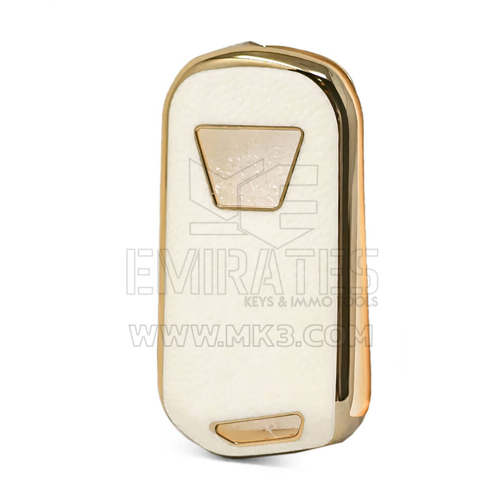 Cover in pelle Nano Gold per Mahindra Flip Key 3B Bianca MHD-A13J | MK3