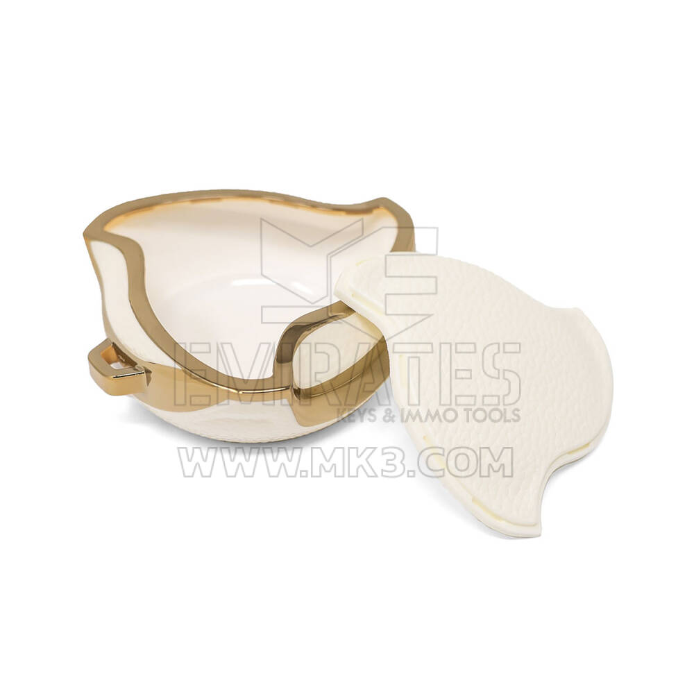 New Aftermarket Nano High Quality Gold Leather Cover For Neta Remote Key 3 Buttons White Color NT-A13J | Emirates Keys