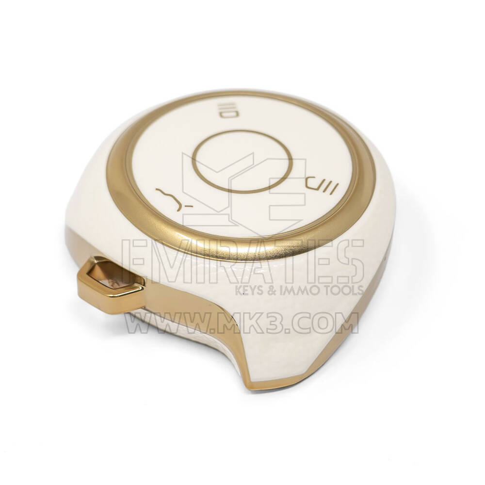 Nuova cover in pelle dorata aftermarket Nano di alta qualità per chiave remota Neta 3 pulsanti colore bianco NT-A13J | Chiavi degli Emirati