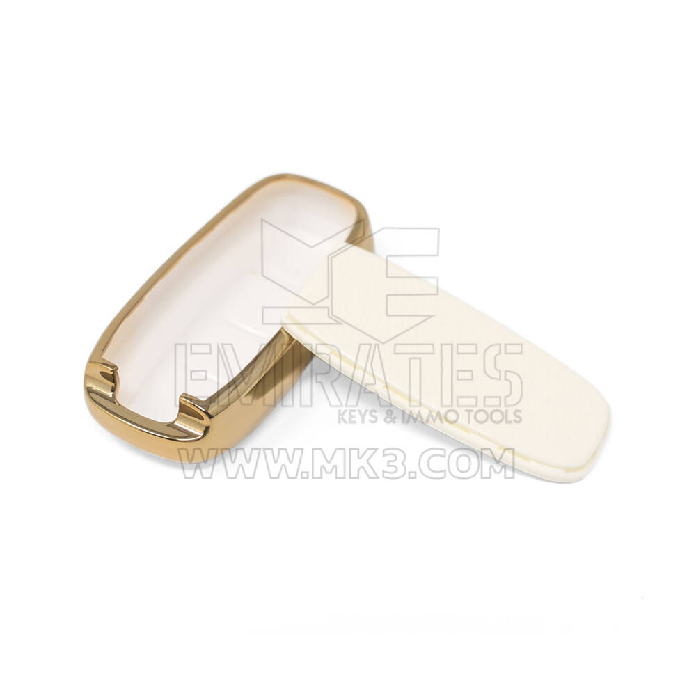 New Aftermarket Nano High Quality Gold Leather Cover For Venucia Remote Key 3 Buttons White Color VNC-A13J | Emirates Keys