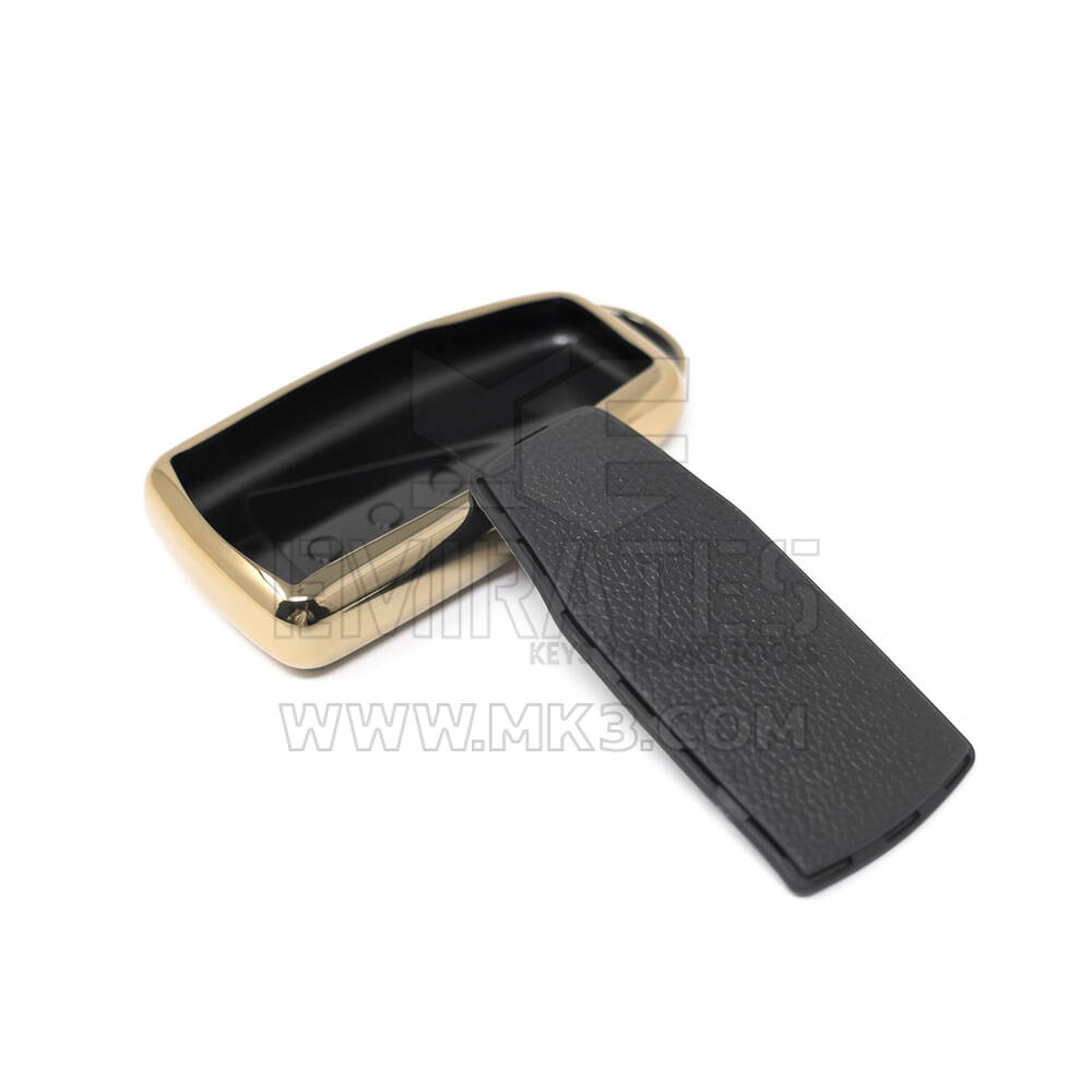 New Aftermarket Nano High Quality Gold Leather Cover For Venucia Remote Key 3 Buttons Black Color VNC-B13J | Emirates Keys