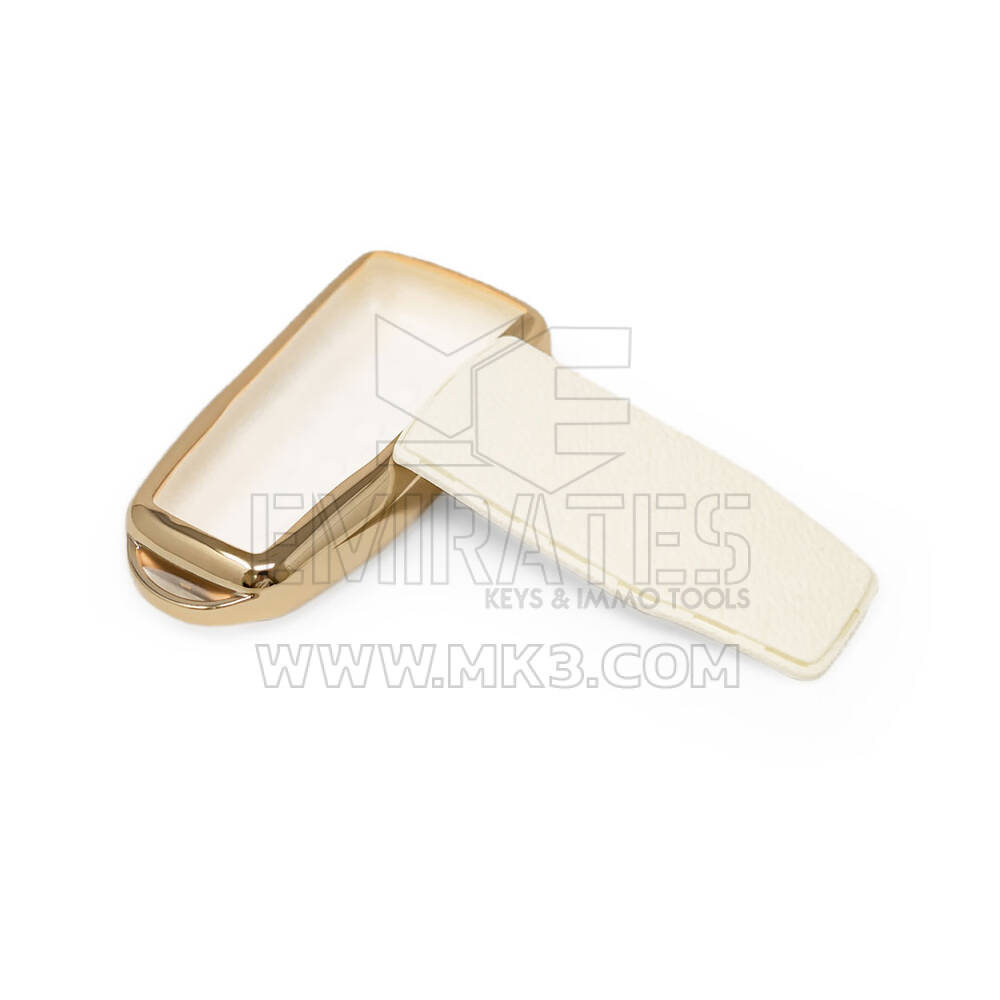 New Aftermarket Nano High Quality Gold Leather Cover For Venucia Remote Key 3 Buttons White Color VNC-B13J | Emirates Keys
