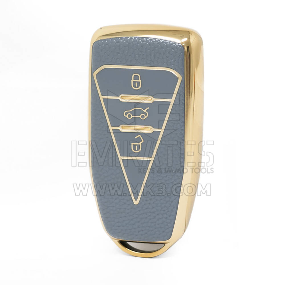 Cover in pelle Nano oro di alta qualità per chiave remota Venucia 3 pulsanti colore grigio VNC-B13J
