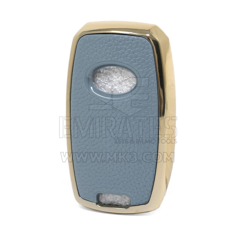Кожаный чехол Nano Gold для дистанционного ключа KIA 3B, серый KIA-A13J | MK3