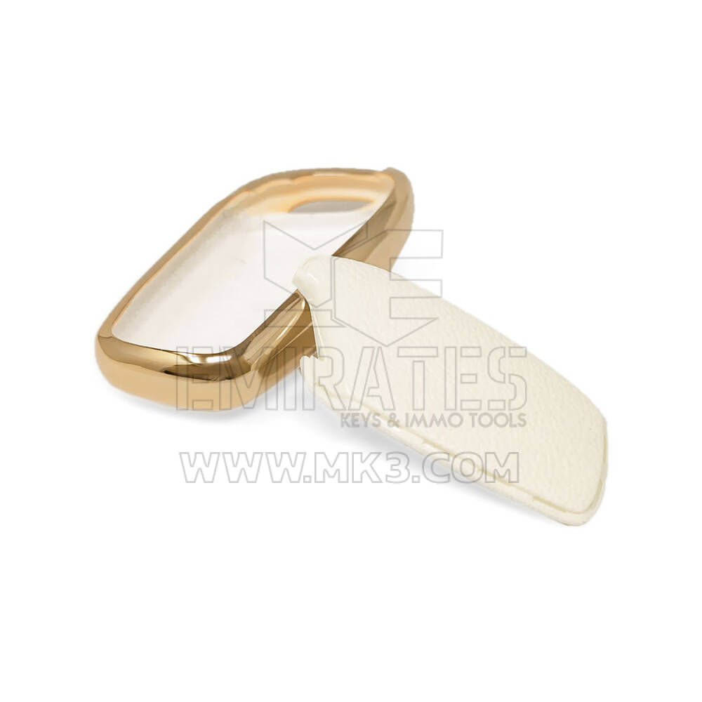 New Aftermarket Nano High Quality Gold Leather Cover For Roewe Remote Key 3 Buttons White Color RW-B13J | Emirates Keys