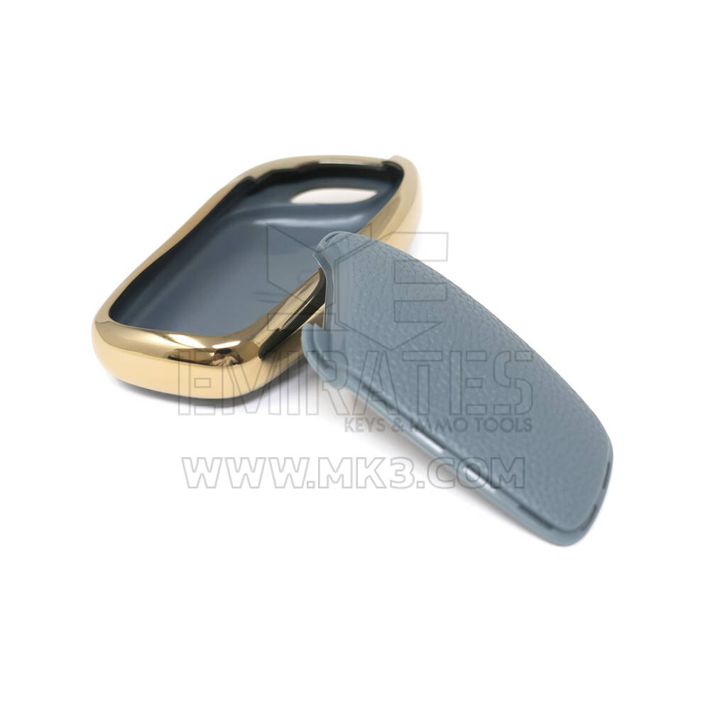 New Aftermarket Nano High Quality Gold Leather Cover For Roewe Remote Key 3 Buttons Gray Color RW-B13J | Emirates Keys