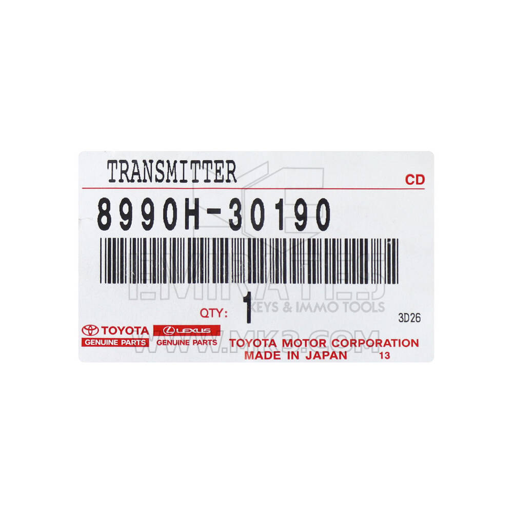 Llave remota inteligente original/OEM nueva Toyota Crown 2023 con 3+1 botones, 315 MHz Número de pieza OEM: 8990H-30190/8990H-30191 - ID de la FCC: HYQ14FBX | Emirates Keys