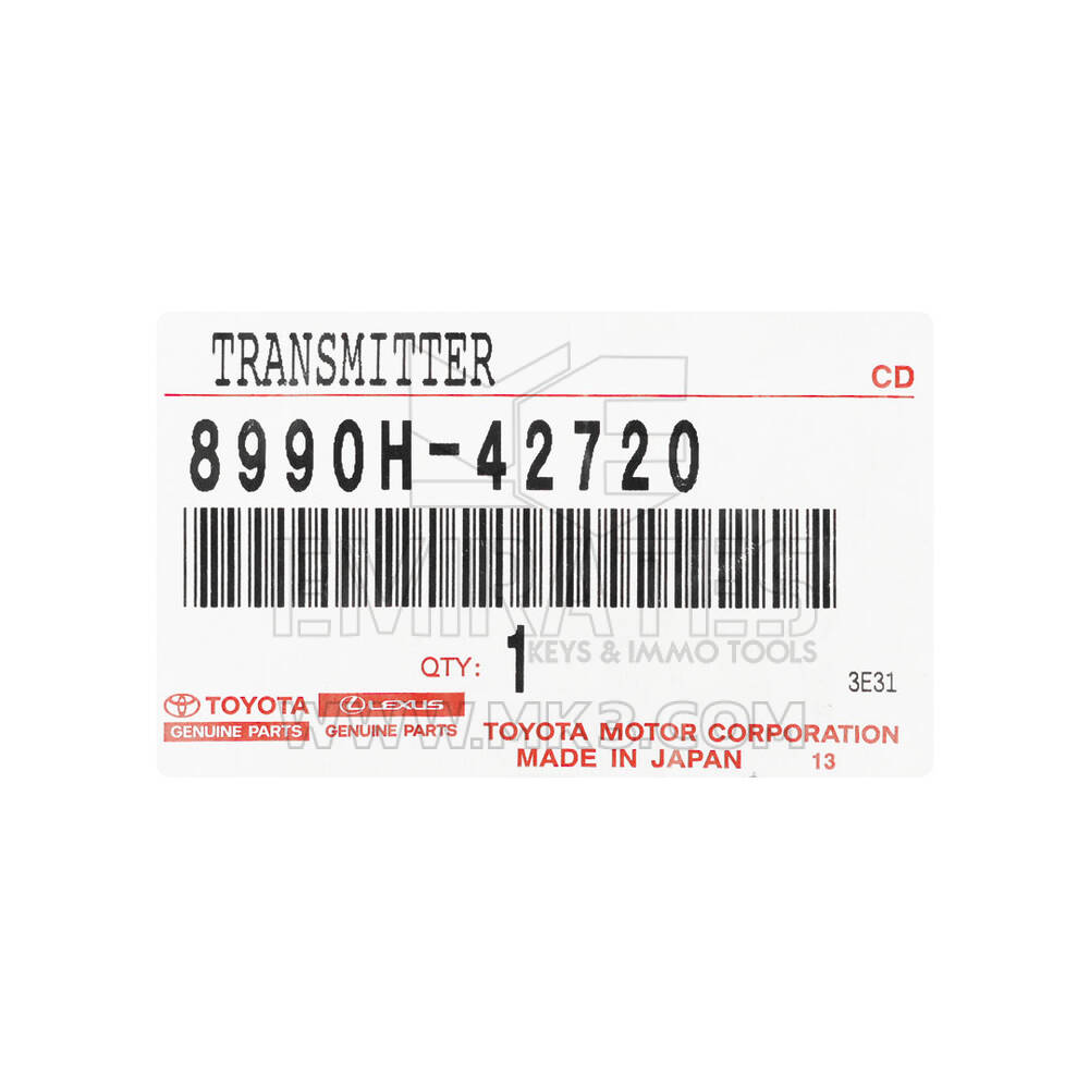 Nuevo Toyota Rav4 2019-2023 Llave remota inteligente original / OEM 2 botones 312.11/314.35MHz Número de pieza OEM: 8990H-42720 / 8990H42720 | Cayos de los Emiratos