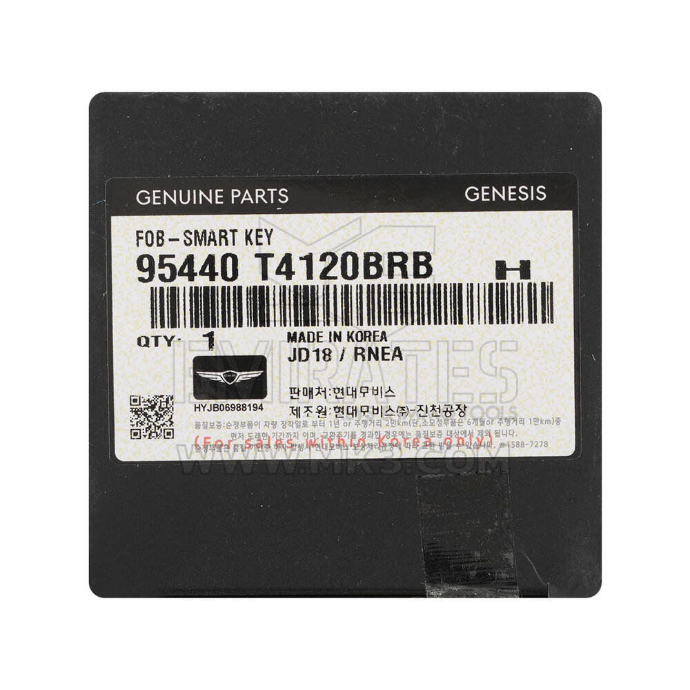 New Genesis G90 2024 Genuine / OEM Smart Remote Key 6+1 Buttons 433MHz OEM Part Number: 95440-T4120BRB , 95440T4120BRB | Emirates Keys