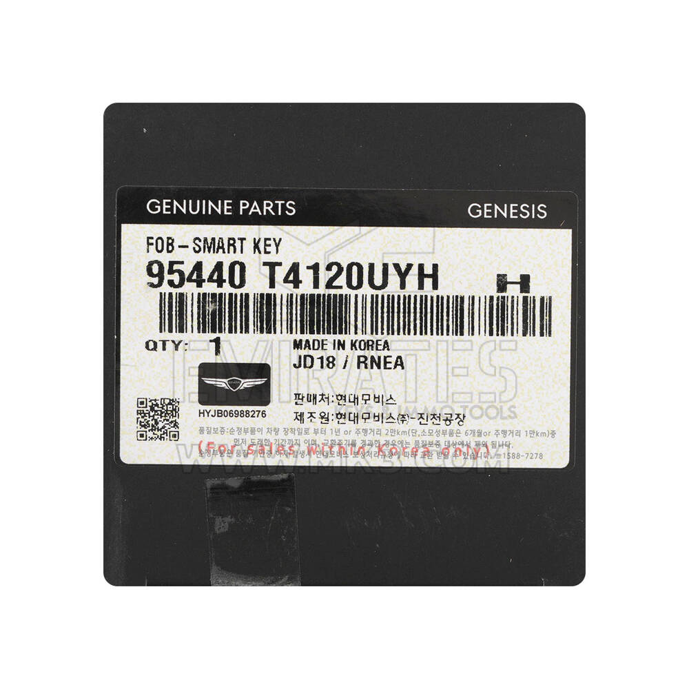 New Genesis G90 2024 Genuine / OEM Smart Remote Key 6+1 Buttons 433MHz OEM Part Number: 95440-T4120UYH , 95440T4120UYH | Emirates Keys