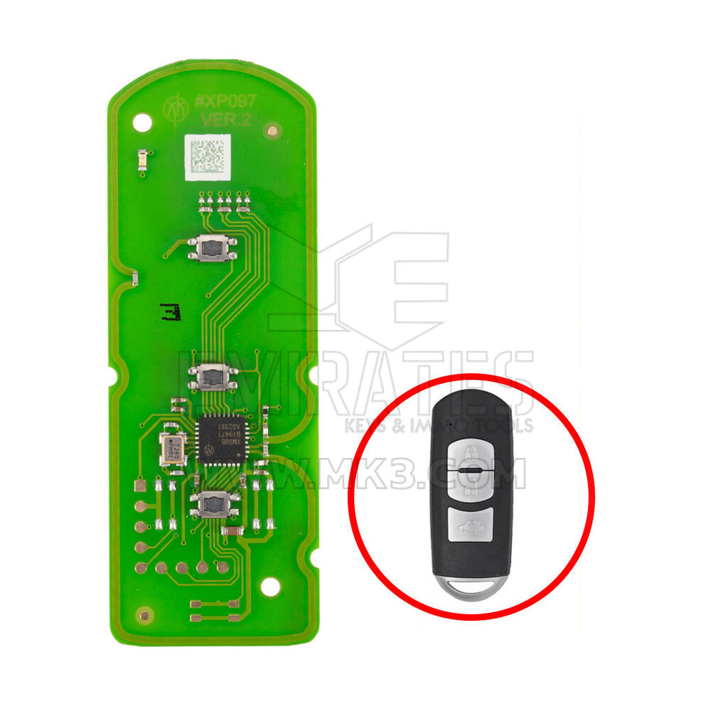 Chiave remota PCB speciale Xhorse a 3 pulsanti esclusivamente per Mazda XZMZD6EN