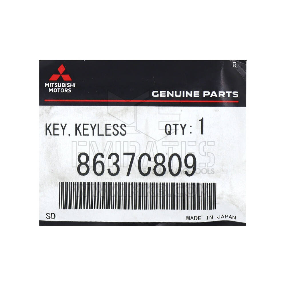 Nouvelle clé télécommande intelligente d'origine / OEM Mitsubishi Outlander 2020 4 boutons 433 MHz Numéro de pièce OEM : 8637C809 / 8637B127 | Emirates Keys