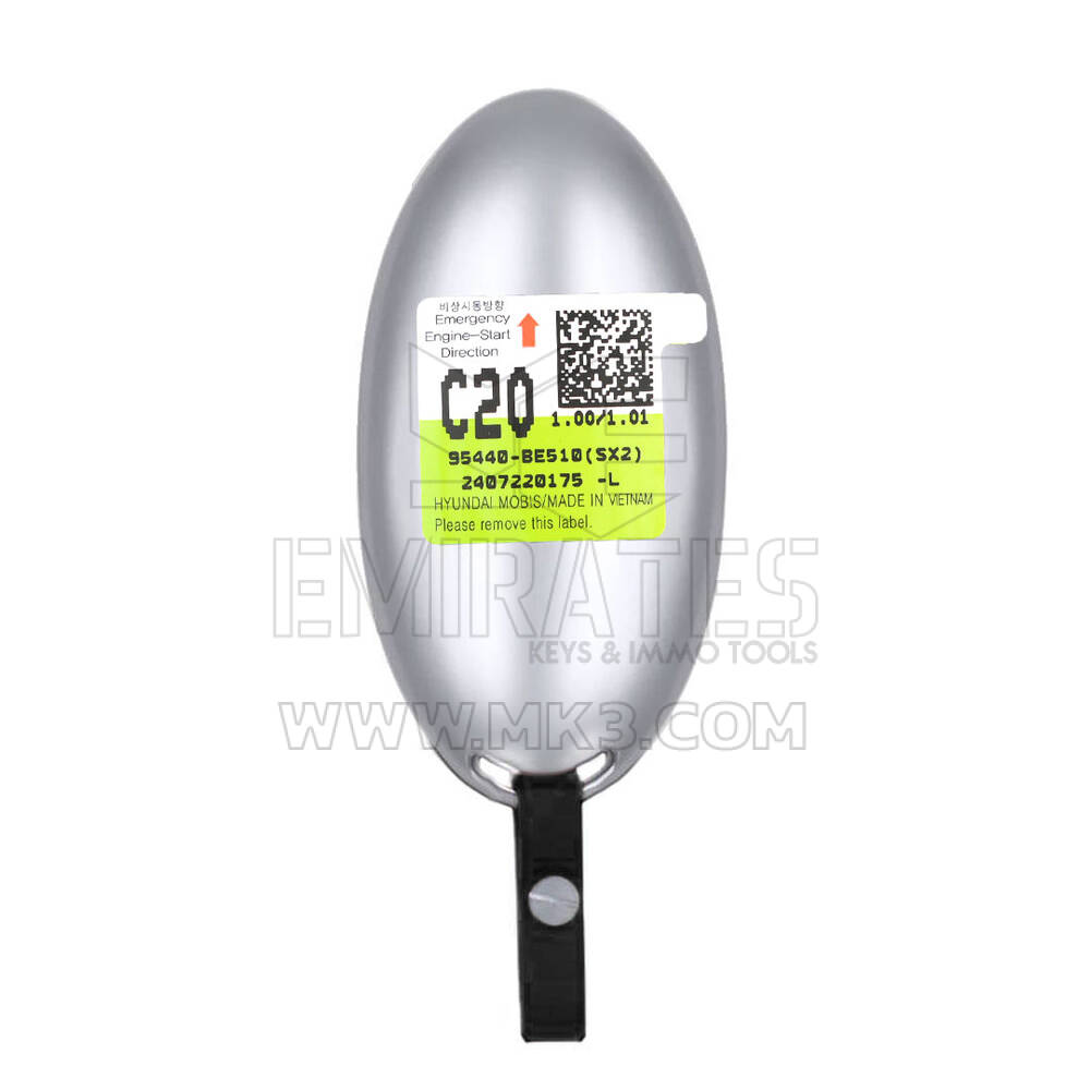 Новый оригинальный / OEM смарт-ключ с дистанционным управлением Hyundai Kona 2024, 4+1 кнопки, 433 МГц, номер детали OEM: 95440-BE510, 95440BE510 | Emirates Keys