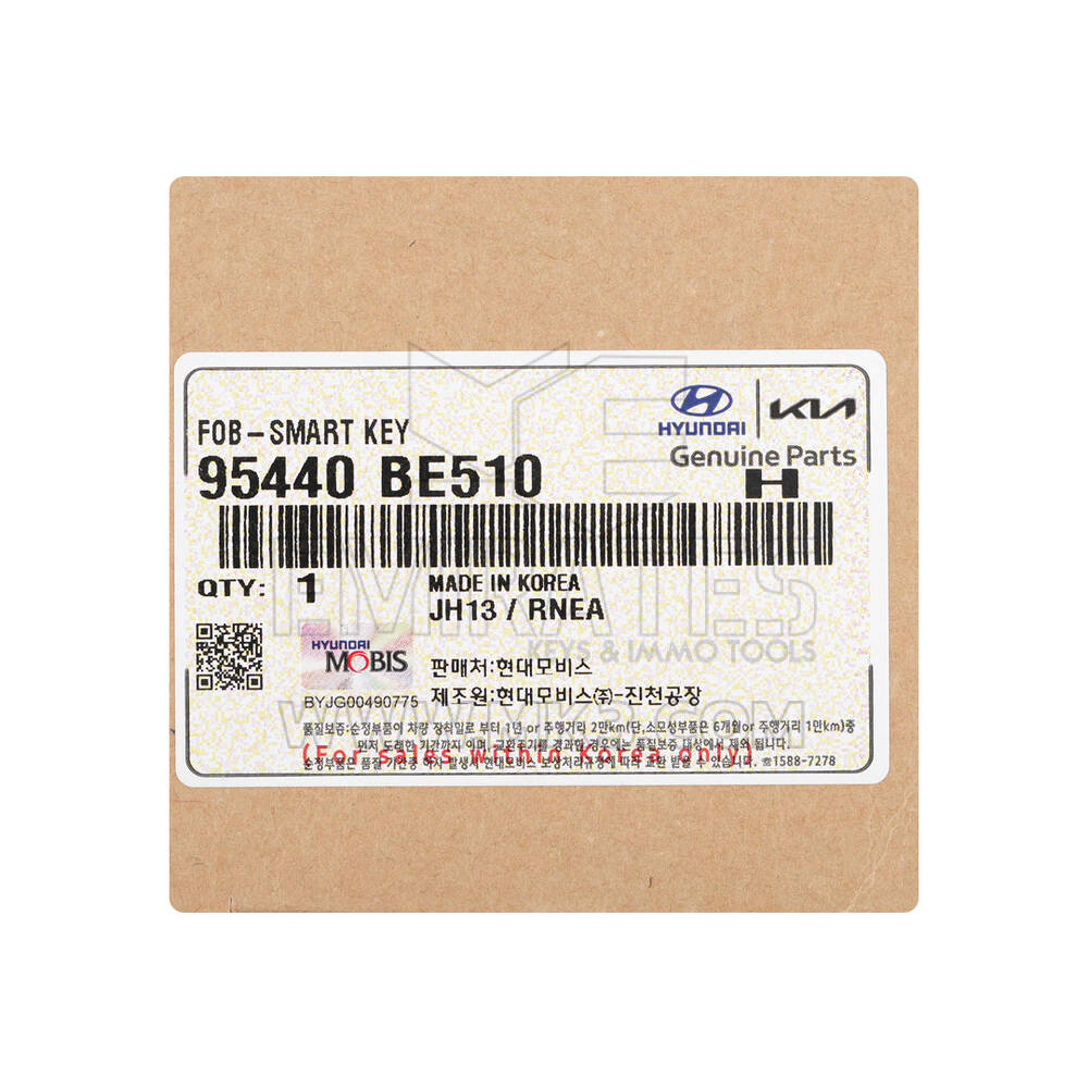 New Hyundai Kona 2024 Genuine / OEM Smart Remote Key 4+1 Buttons 433MHz OEM Part Number: 95440-BE510, 95440BE510 | Emirates Keys