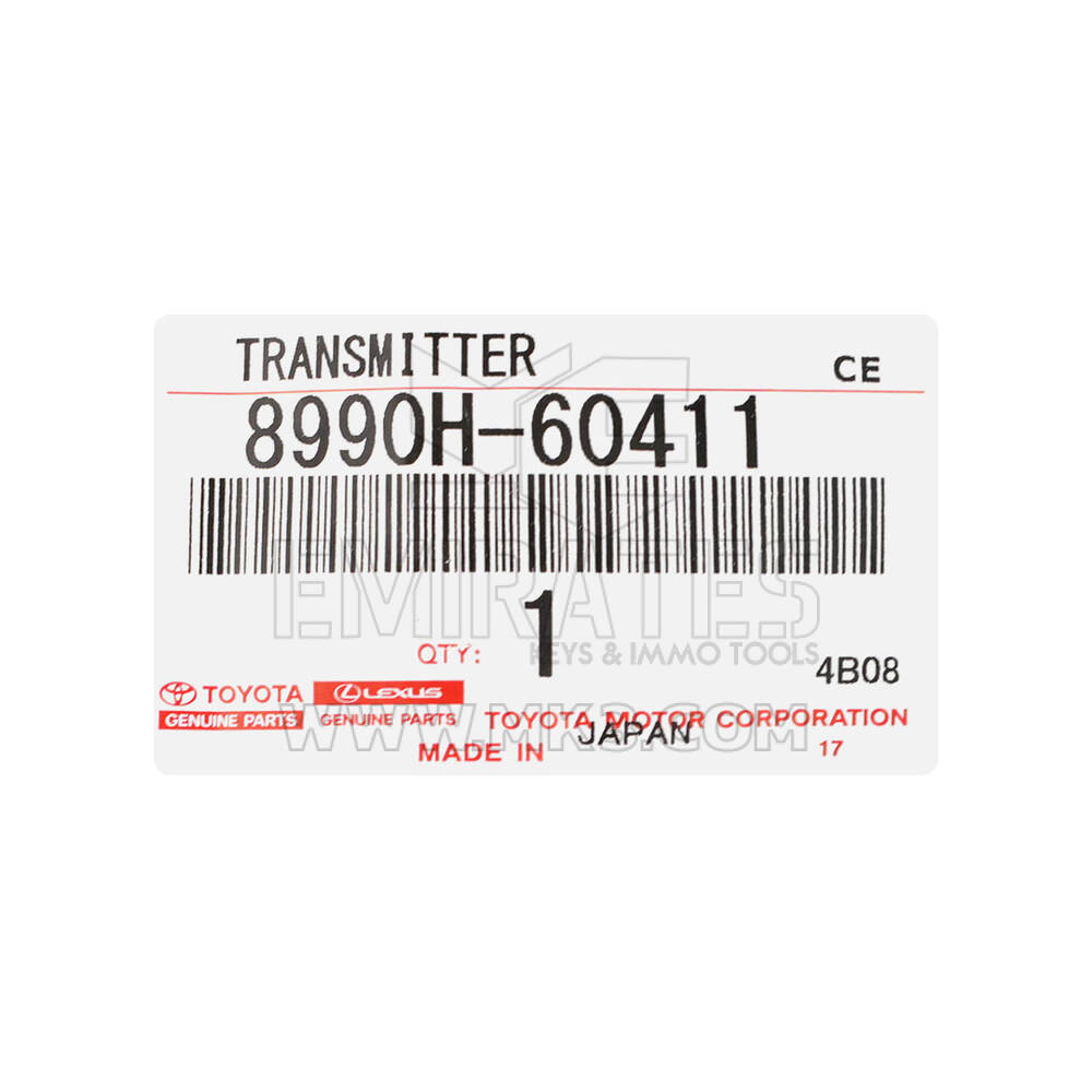 New Toyota Land Cruiser GR 2022-2023 Genuine / OEM Smart Remote Key 3 Buttons 433.92MHz OEM Part Number: 8990H-60411 , 8990H60411 , FCC ID: B3N2K2A | Emirates Keys