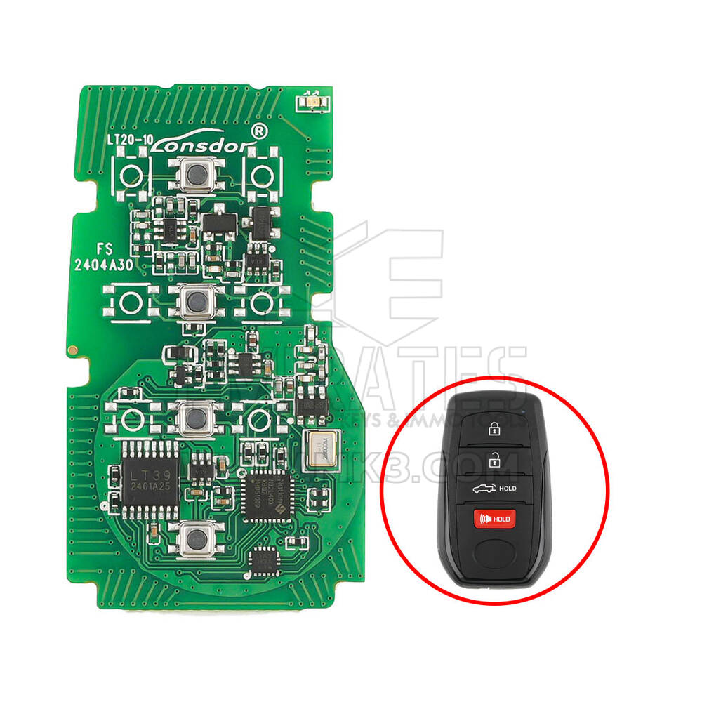 Lonsdor LT20-10 Toyota / Lexus Universal Smart Remote Key PCB 4 botões