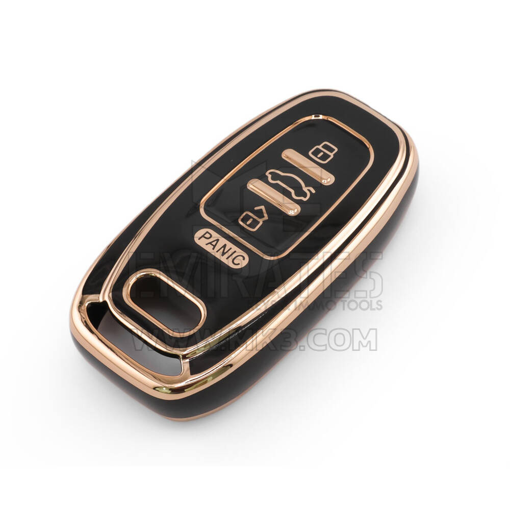 Nova capa de reposição Nano de alta qualidade para Audi Remote Key 4 botões cor preta Audi-A11J4 | Chaves Emirates
