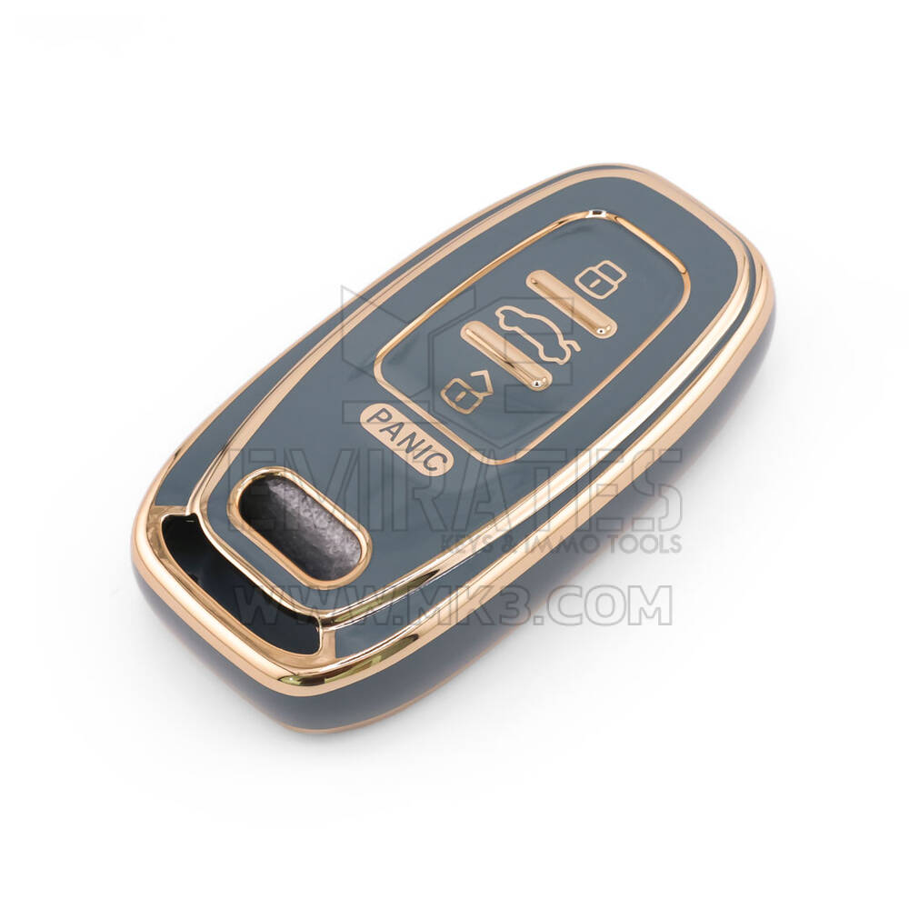 Nova capa de reposição Nano de alta qualidade para Audi Remote Key 4 botões cinza cor Audi-A11J4 | Chaves Emirates