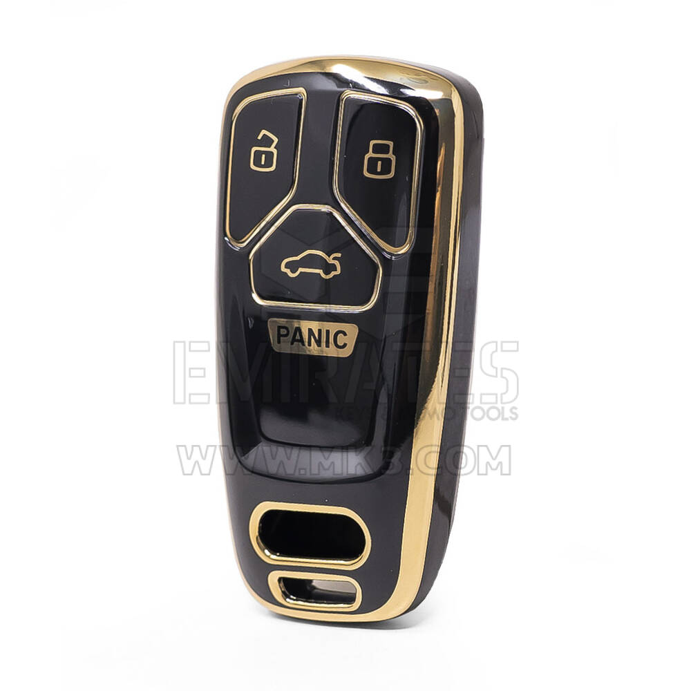 Capa Nano de alta qualidade para Audi Remote Key 4 botões cor preta Audi-B11J4