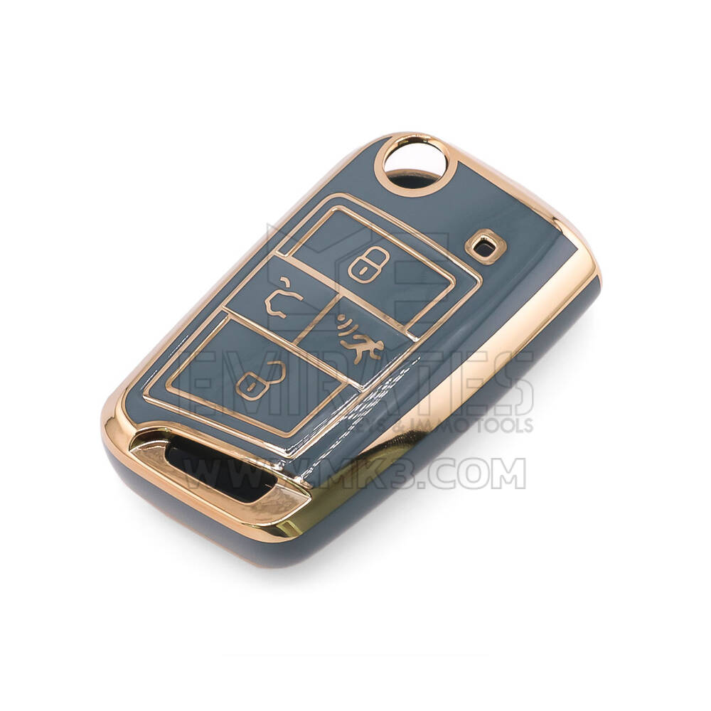 Nuova cover aftermarket nano di alta qualità per chiave telecomando Volkswagen a 4 pulsanti, colore grigio VW-B11J4 | Emirates Keys