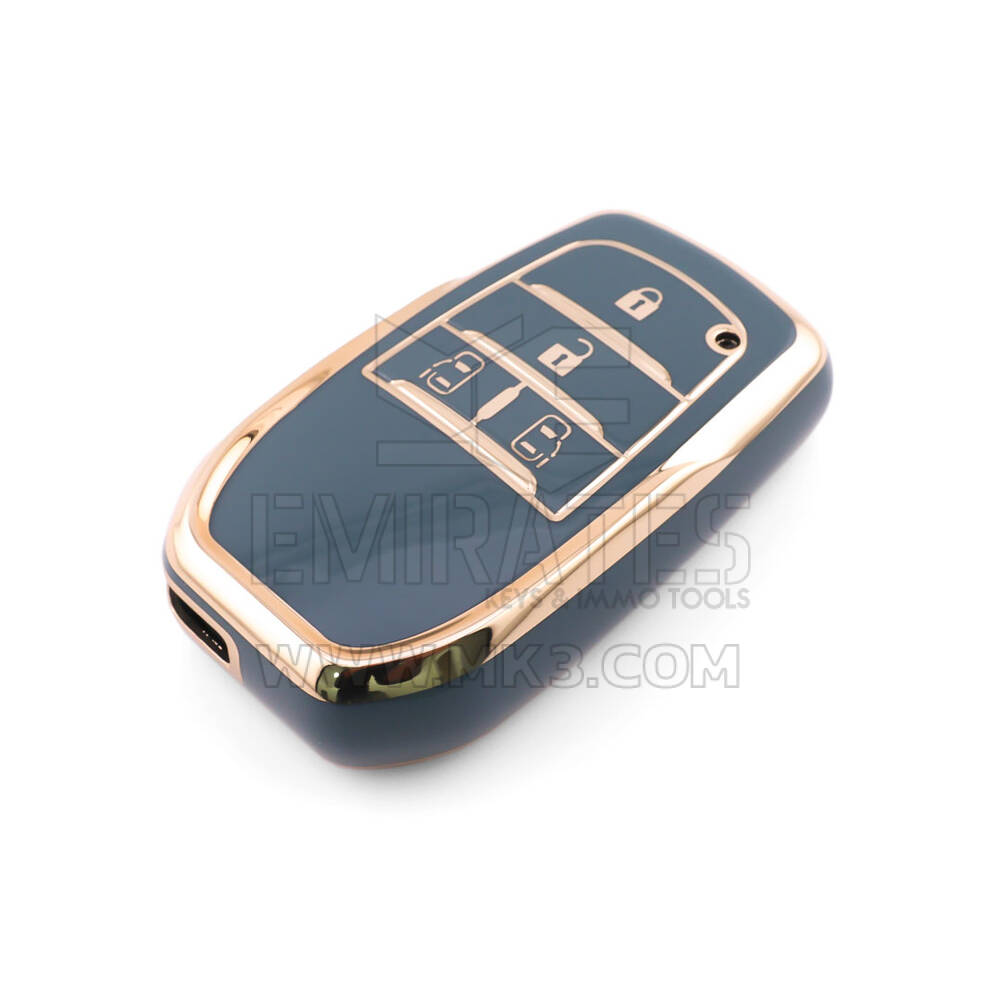 Новый высококачественный чехол для дистанционного ключа Toyota Nano с 4 кнопками, серый цвет TYT-A11J4BH | Emirates Keys
