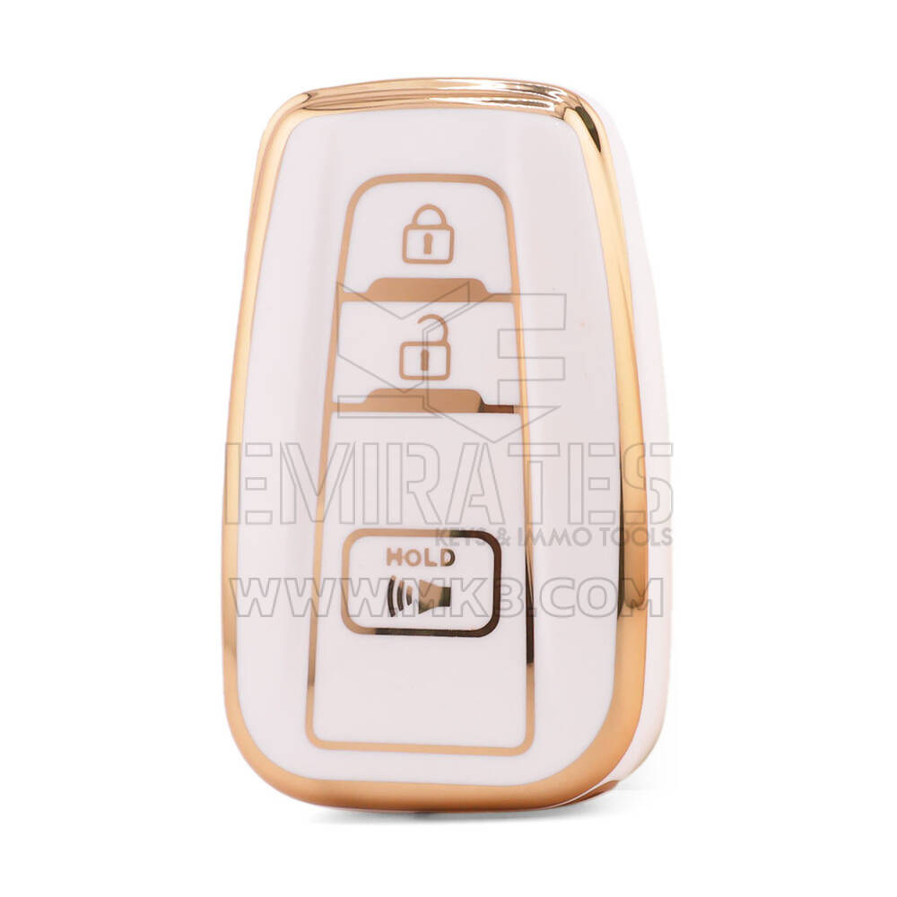 Высококачественный чехол Nano для дистанционного ключа Toyota с 3 кнопками, белый цвет TYT-B11J3B